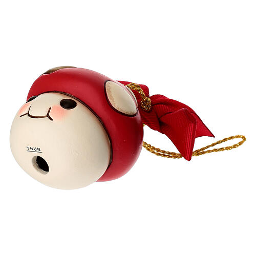 Addobbo natalizio THUN Fungo Ronnie rosso in ceramica piccolo 5