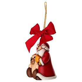 THUN Weihnachtsanhänger Weihnachtsmann mit Teddy – maxi