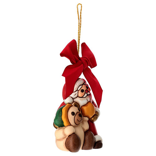 THUN Maxi Santa Claus with Teddy Ceramic Christmas Ornament 3