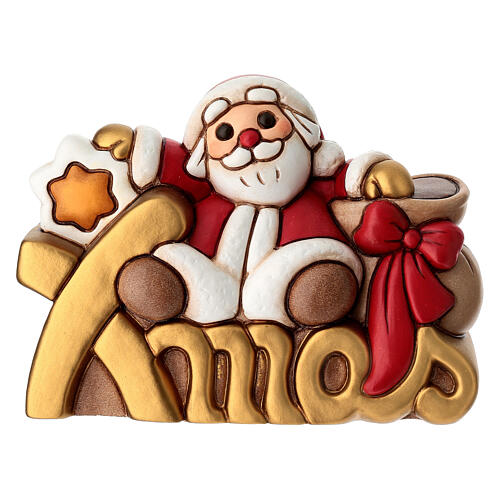 THUN Santa Claus on 'Xmas' Ceramic Christmas Ornament 1