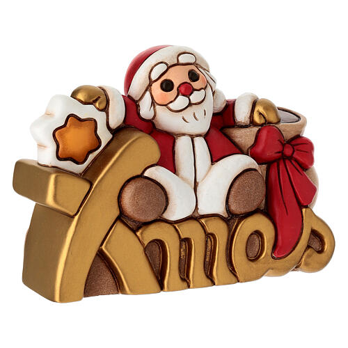 THUN Santa Claus on 'Xmas' Ceramic Christmas Ornament 3