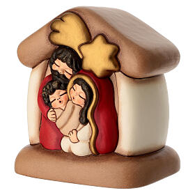 Mini presepe con capanna e Sacra Famiglia THUN in ceramica