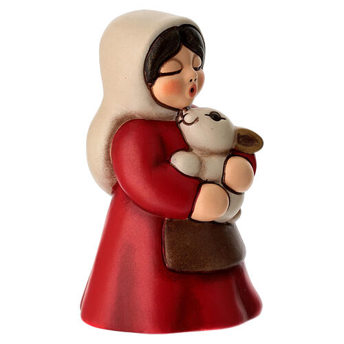 Contadina con coniglio THUN Presepe Classico rosso 3