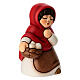 Donna con cesto di uova presepe THUN classico rosso s3