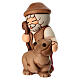 Shepherd with dog, ceramic figurine from THUN Classic Red Nativity Scene s2