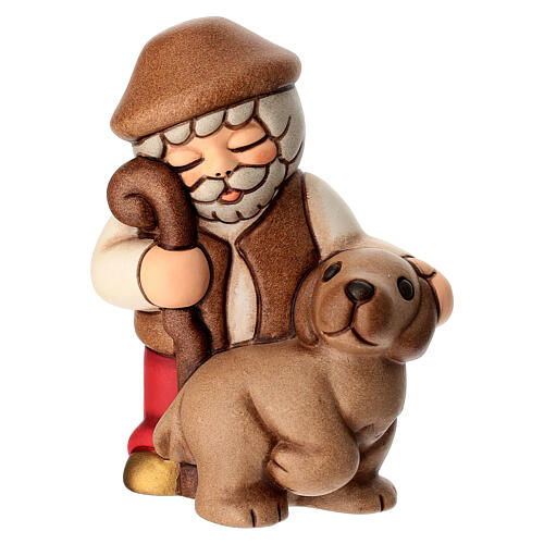 Pastor con perro de cerámica Belén THUN rojo 1