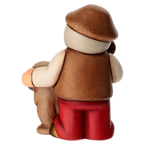 Pastore con cane in ceramica presepe THUN rosso 4