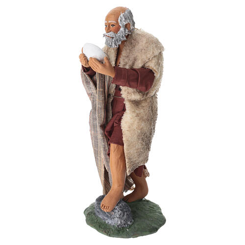 Stehender Mann beim Trinken, 25 cm, Terrakotta, neapolitanische Krippe 3