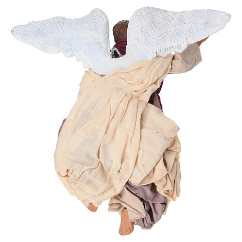 Fliegender Engel mit violettem Gewand, für 25–30 cm Krippe im neapolitanischen Stil 4