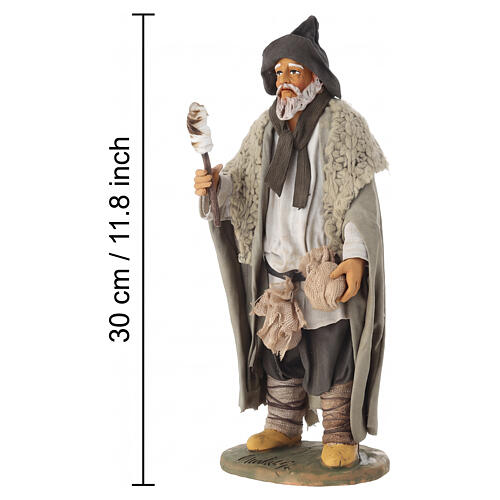 Shepherd with torch for 30 cm Neapolitan Nativity Scene 2