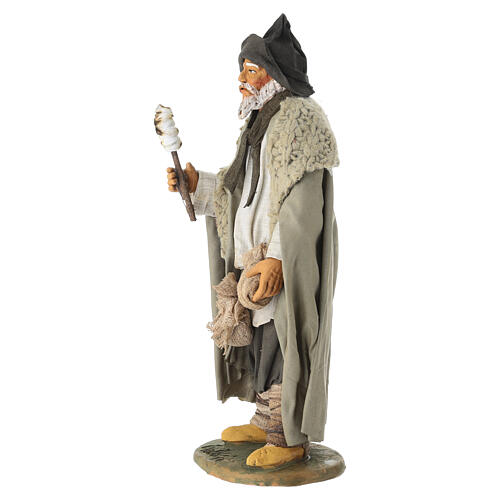 Shepherd with torch for 30 cm Neapolitan Nativity Scene 4