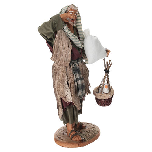 Hirte mit Gans und Korb, 28 cm, für 25–30 cm Krippe im neapolitanischen Stil 2