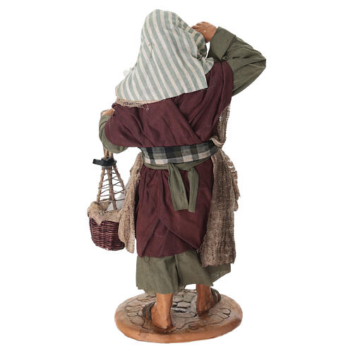Hirte mit Gans und Korb, 28 cm, für 25–30 cm Krippe im neapolitanischen Stil 4