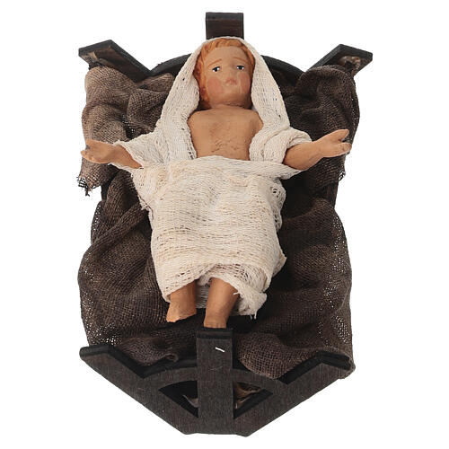 Heilige Familie aus Terrakotta für 30 cm Krippe im neapolitanischen Stil 2