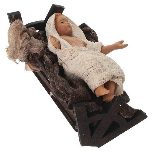 Heilige Familie aus Terrakotta für 30 cm Krippe im neapolitanischen Stil 3