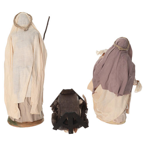 Heilige Familie aus Terrakotta für 30 cm Krippe im neapolitanischen Stil 11