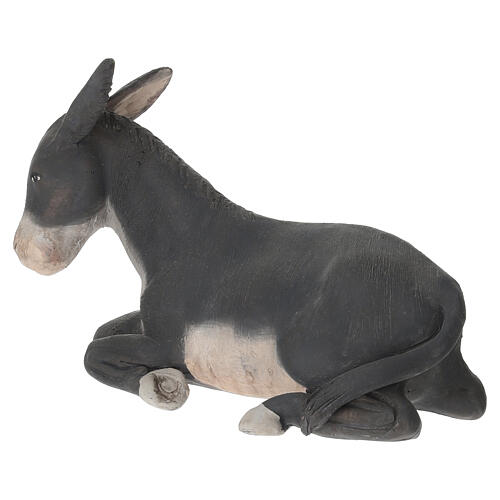 Osiołek siedzący - figurka z terrakoty h 10 cm, do szopki neapolitańskiej 20 cm 3
