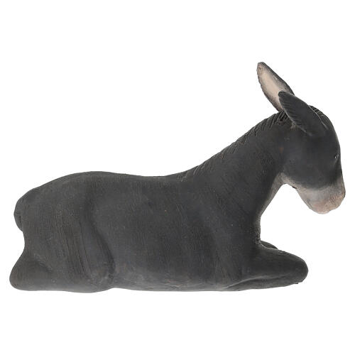 Osiołek siedzący - figurka z terrakoty h 10 cm, do szopki neapolitańskiej 20 cm 4
