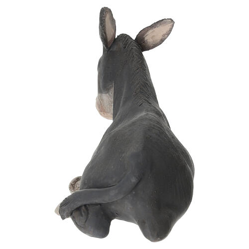 Osiołek siedzący - figurka z terrakoty h 10 cm, do szopki neapolitańskiej 20 cm 5