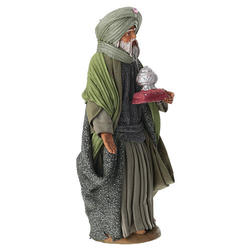 Heiliger König, europäisch, aus Terrakotta, für 20 cm Krippe im neapolitanischen Stil 2