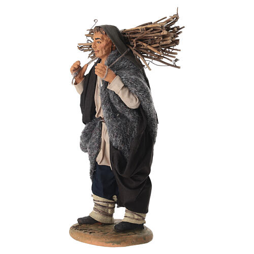 Estatuilla hombre que transporta leña 20 cm belén napolitano terracota 3