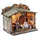 Illuminated stable with moving Nativity for 10 cm Neapolitan Nativity Scene, 28x30x20 cm s4