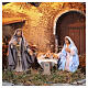 Capanna illuminata con Natività in movimento presepe napoletano 10 cm 30x30x20 s3