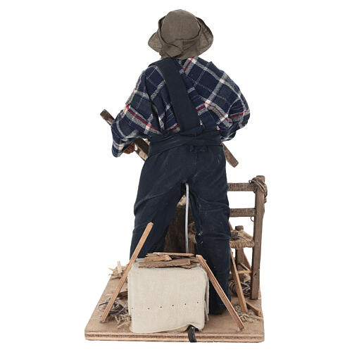 Stuhlreparateur, bewegte Krippenszene für 30 cm Krippe, 25 × 15 × 20 cm 5