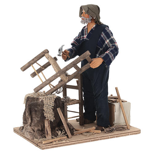 Homme réparant des chaises 25x15x20 cm crèche napolitaine 30 cm 3