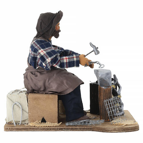 Fabbro con movimento e fucina illuminata presepe napoletano 24 cm 4