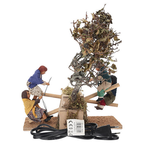 Schaukel mit Kindern, bewegte Krippenszene 28 × 17,3 × 25 cm, neapolitanische Krippe 8