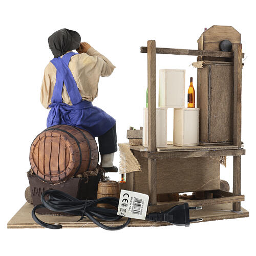 Venditore di vino su botte in movimento presepe napoletano 30 cm 9