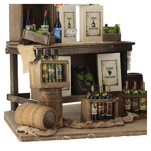 Vendedor de vinho sobre barril em movimento presépio napolitano 30 cm 3