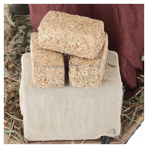 Bäuerin mit Karotte am Kaninchengehege, mit Bewegung, 30 × 15 × 25 cm, neapolitanische Krippe 9