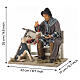 Vagabond avec chien sur banc animé crèche napolitaine 24-30 cm s2