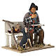 Vagabond avec chien sur banc animé crèche napolitaine 24-30 cm s3
