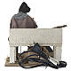 Vagabond avec chien sur banc animé crèche napolitaine 24-30 cm s6