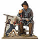 Vagabundo com cão num banco para presépio napolitano 24-30 cm s1
