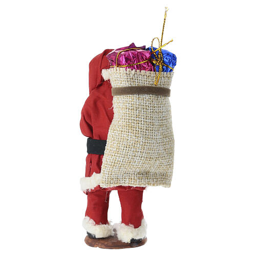 Babbo Natale con sacco presepe napoletano 14 cm 4