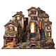Borgo illuminato con forno presepe napoletano 14 cm 65x80x60 cm s1