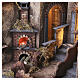 Borgo illuminato con forno presepe napoletano 14 cm 65x80x60 cm s2