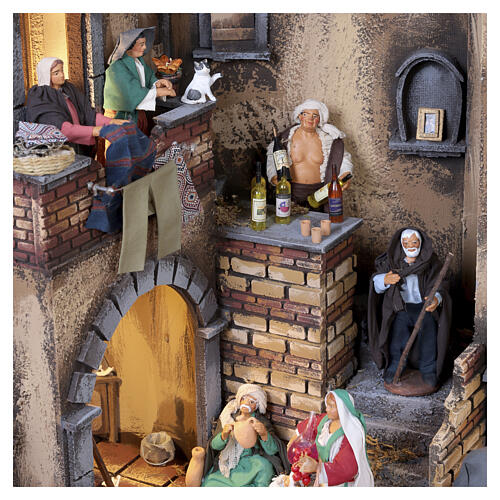 Borgo con luci presepe Napoli 14 cm 110x90x70 cm  4