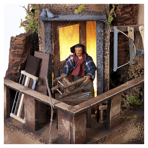 Borgo con luci presepe Napoli 14 cm 110x90x70 cm  8