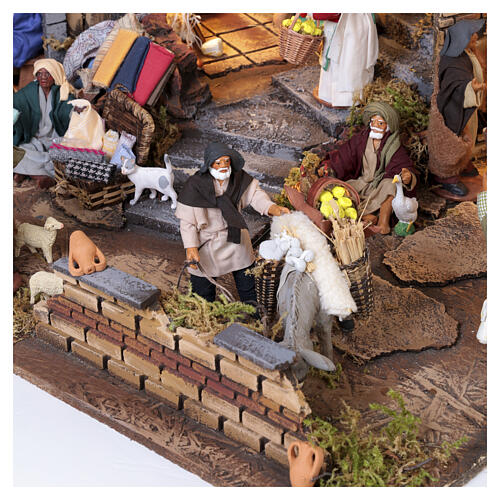 Borgo con luci presepe Napoli 14 cm 110x90x70 cm  10