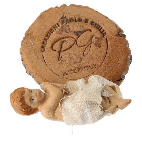Enfant Jésus dans son berceau pour crèche napolitaine 12 cm en terre cuite 4
