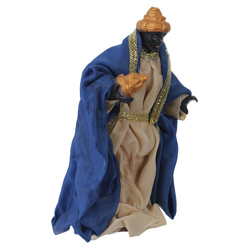 Balthazar Wise King for 10-12 cm Neapolitan Nativity, terracotta 3