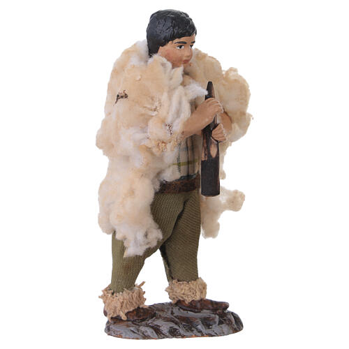 Terracotta bagpiper with ciaramella for 12 cm Neapolitan Nativity Scene 3