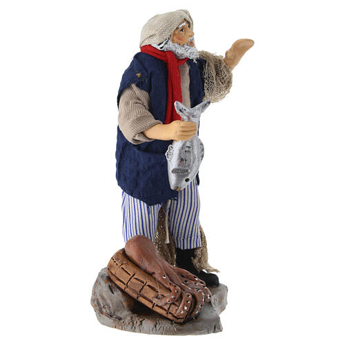 Pêcheur en terre cuite 12 cm crèche napolitaine 3