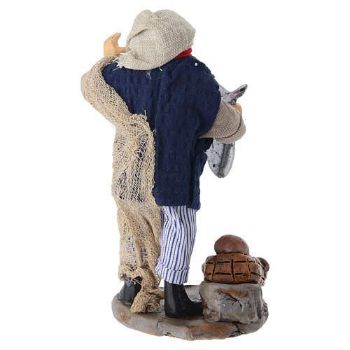 Pescatore in terracotta presepe napoletano 12 cm 4