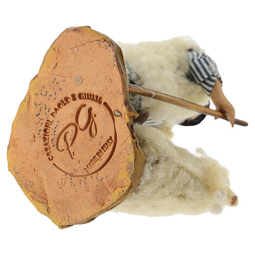 Berger avec mouton 12 cm crèche napolitaine en terre cuite 6